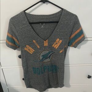 Miami Dolphins Gray V-Neck T-Shirt